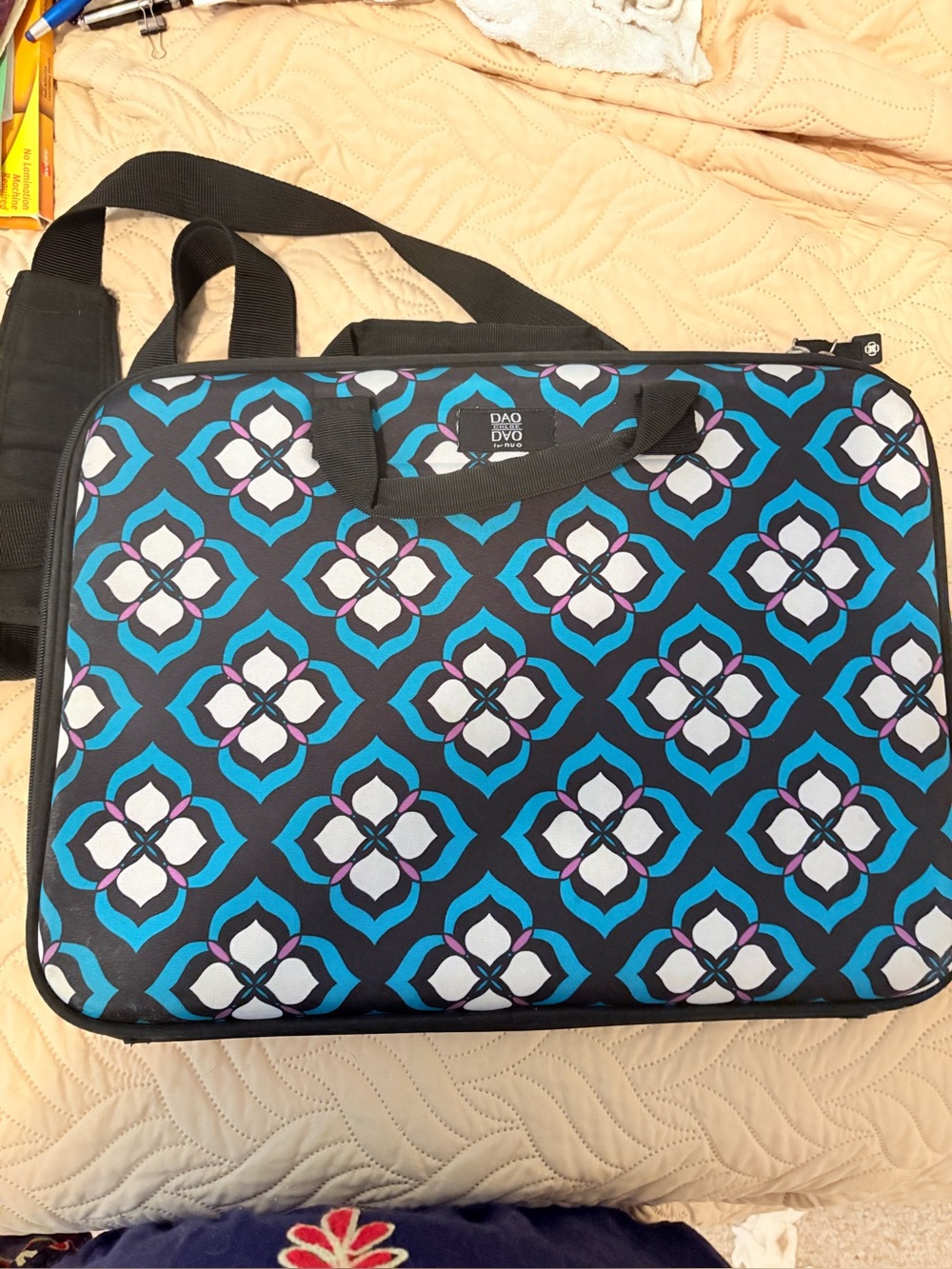 DAO DVO Blue Floral Laptop Bag
